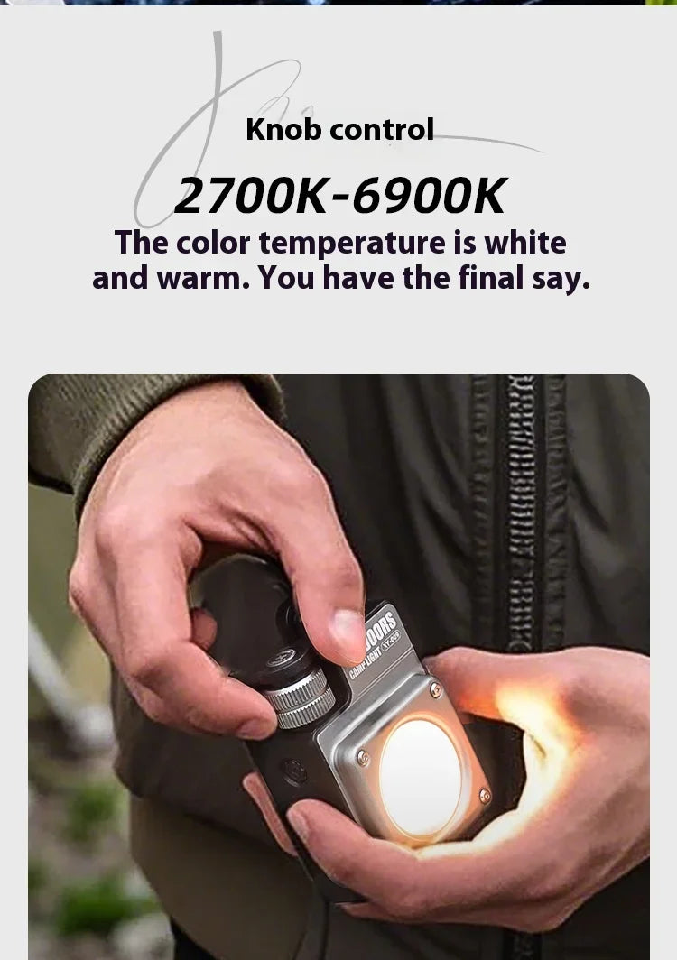 COB Camping Light with Magnetic Hook Emergency Charger, IPX4 Waterproof Camping Lantern LED Light for Outdoor
