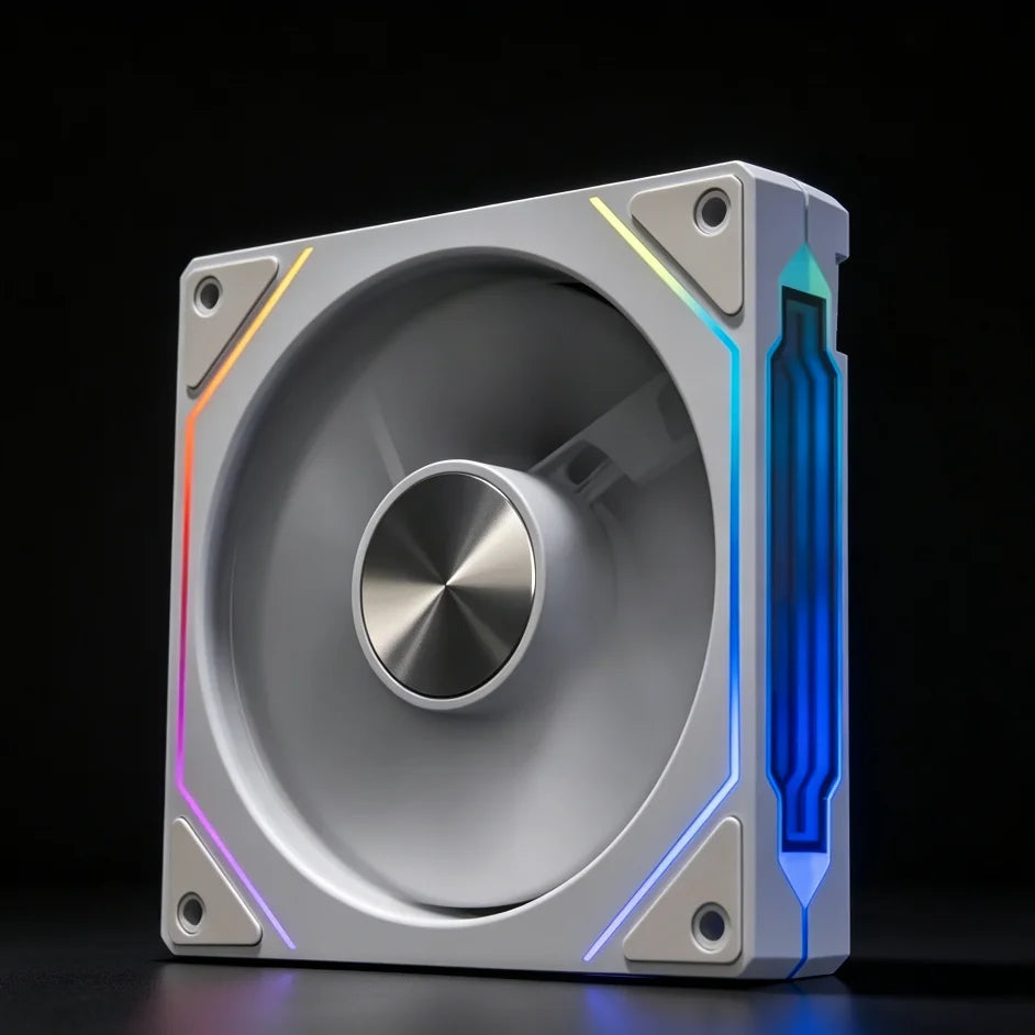 Prism 4CD Pattern Chassis Fan 12CM Cooling Fan, Divine Light Synchronous 5V3Pin RGB Iridescent PWM