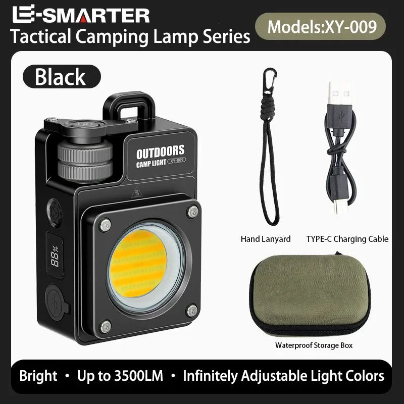 COB Camping Light with Magnetic Hook Emergency Charger, IPX4 Waterproof Camping Lantern LED Light for Outdoor