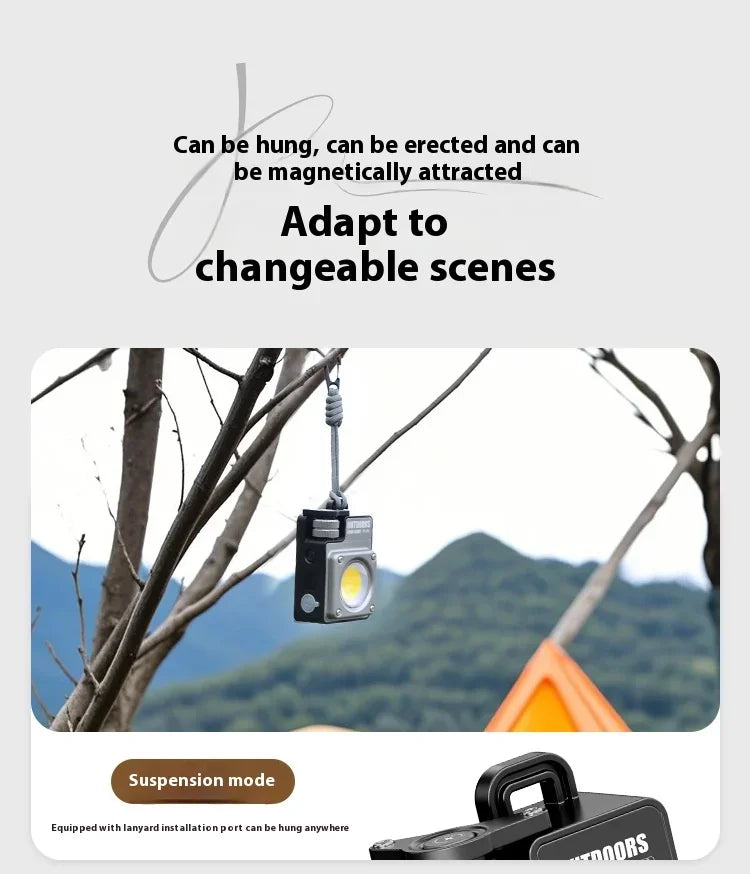 COB Camping Light with Magnetic Hook Emergency Charger, IPX4 Waterproof Camping Lantern LED Light for Outdoor