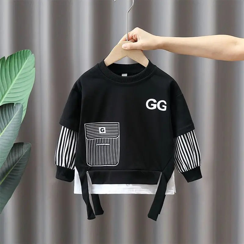 2Pcs 2026 New Style Autumn Winter Baby Boys Long Sleeve Sweatshirt &Pant Casual Sports Suit Western Fashion Clothes Set For 1-3Y