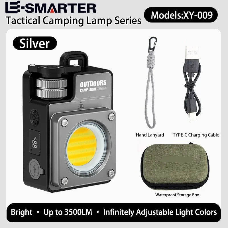 COB Camping Light with Magnetic Hook Emergency Charger, IPX4 Waterproof Camping Lantern LED Light for Outdoor