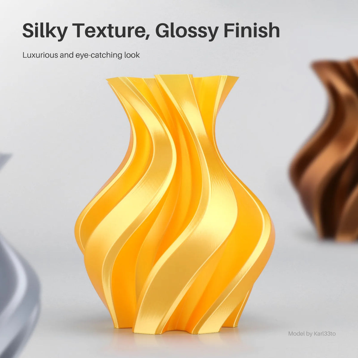ELEGOO Silk PLA Filament 1.75mm 1KG,3D Printer Filament 1kg Gold Silver Fits for Most FDM 3D Printers