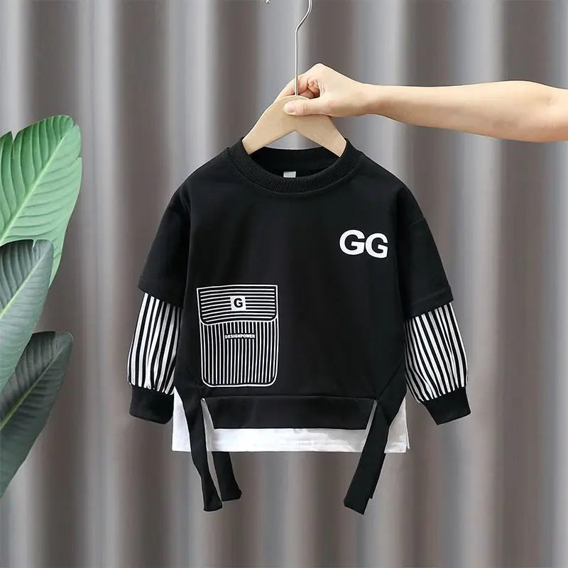 2Pcs 2026 New Style Autumn Winter Baby Boys Long Sleeve Sweatshirt &Pant Casual Sports Suit Western Fashion Clothes Set For 1-3Y