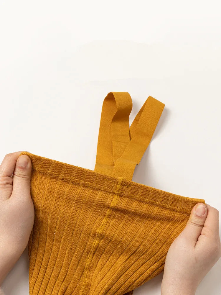 0 to 6 Years Cute Solid Newborn Baby Autumn Winter Warm Leggings Knitting Girls Boys Soft Suspender Bottom Pants