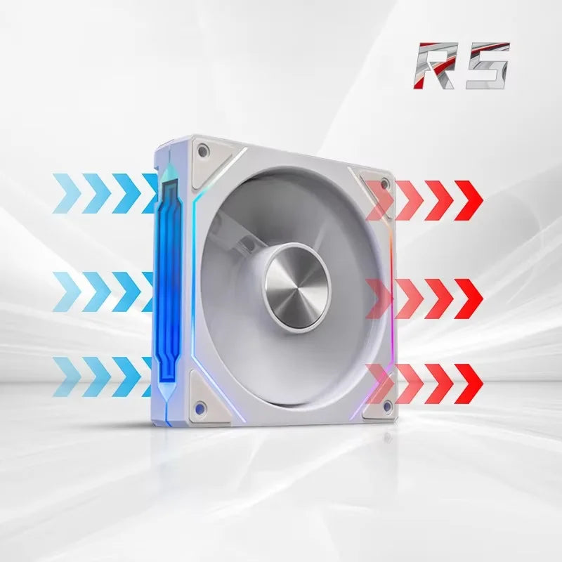 Prism 4CD Pattern Chassis Fan 12CM Cooling Fan, Divine Light Synchronous 5V3Pin RGB Iridescent PWM