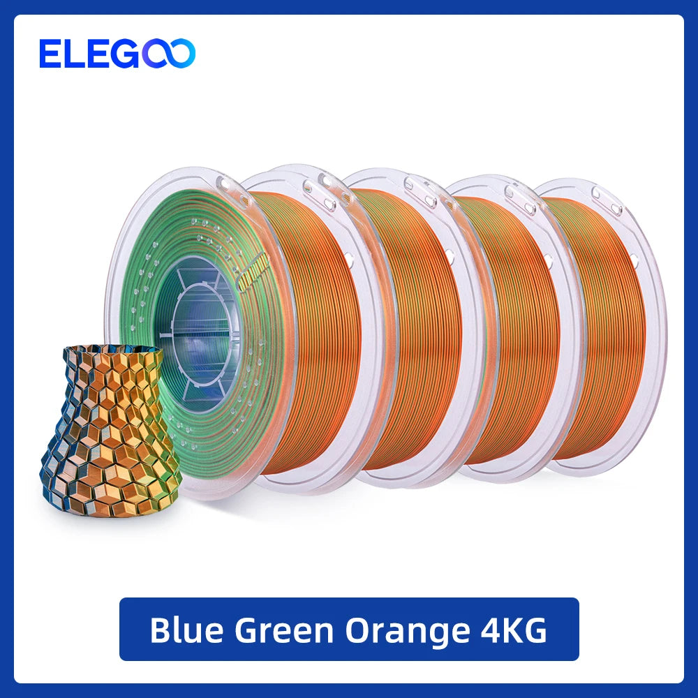 ELEGOO Silk PLA Filament 1.75mm 1KG,3D Printer Filament 1kg Gold Silver Fits for Most FDM 3D Printers