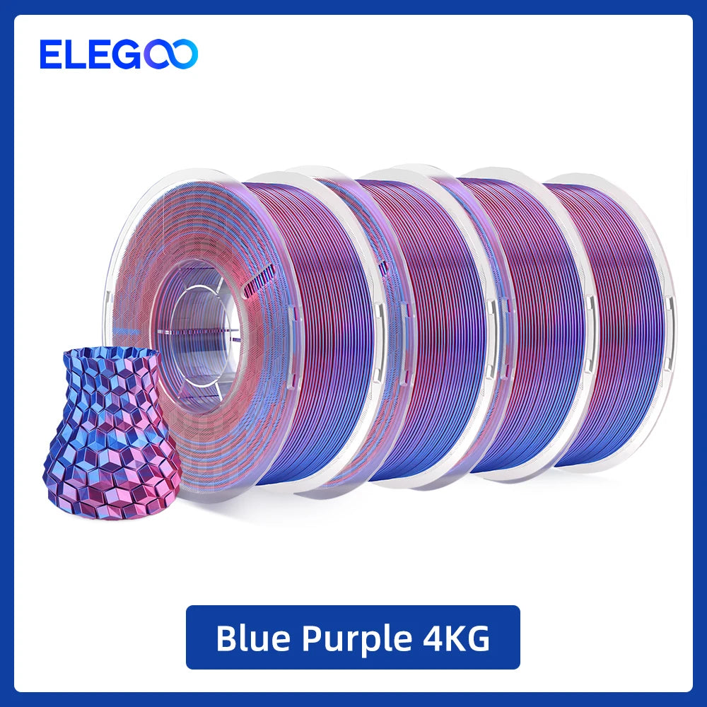 ELEGOO Silk PLA Filament 1.75mm 1KG,3D Printer Filament 1kg Gold Silver Fits for Most FDM 3D Printers