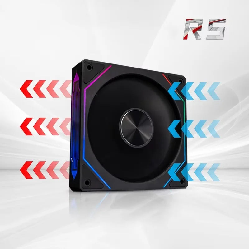 Prism 4CD Pattern Chassis Fan 12CM Cooling Fan, Divine Light Synchronous 5V3Pin RGB Iridescent PWM