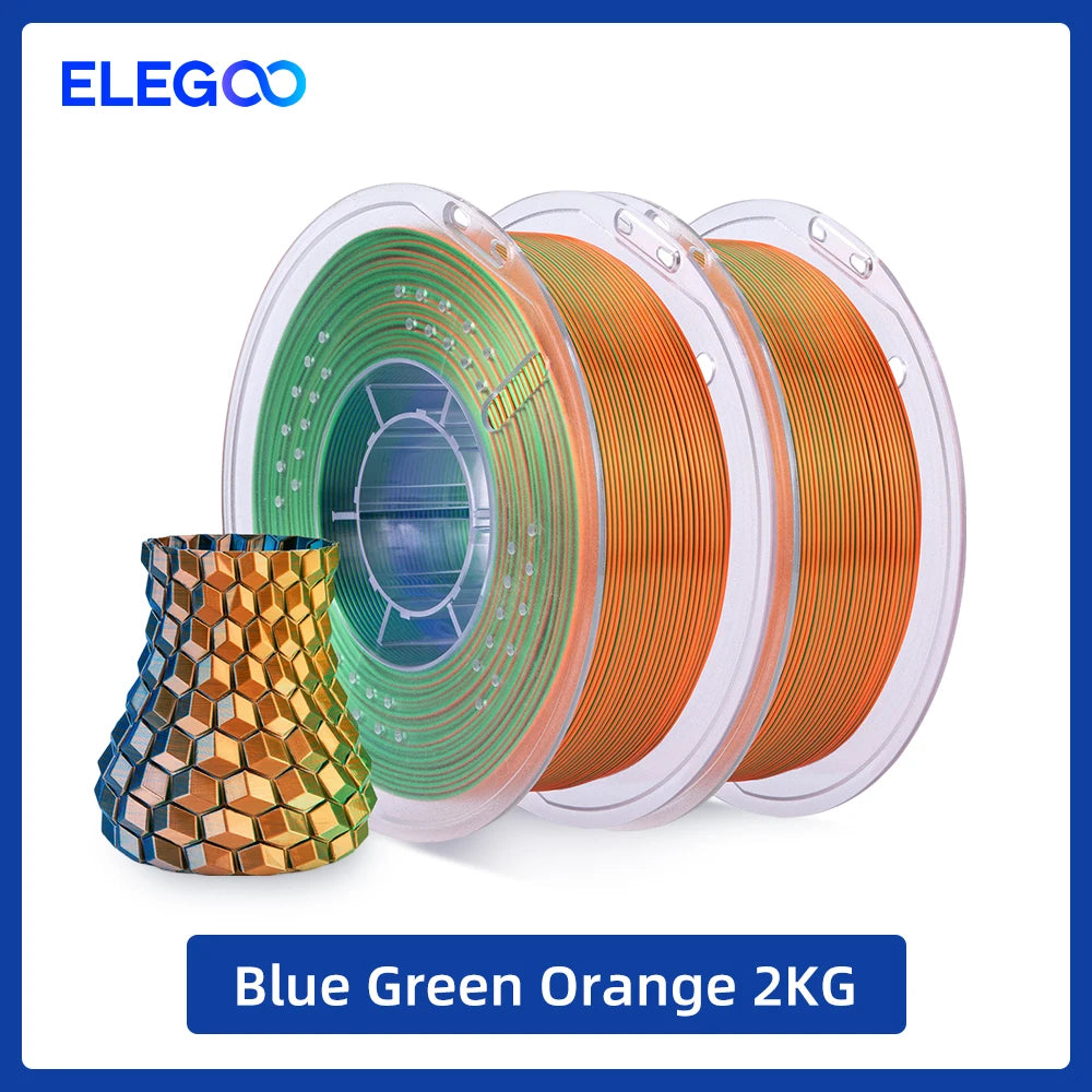 ELEGOO Silk PLA Filament 1.75mm 1KG,3D Printer Filament 1kg Gold Silver Fits for Most FDM 3D Printers