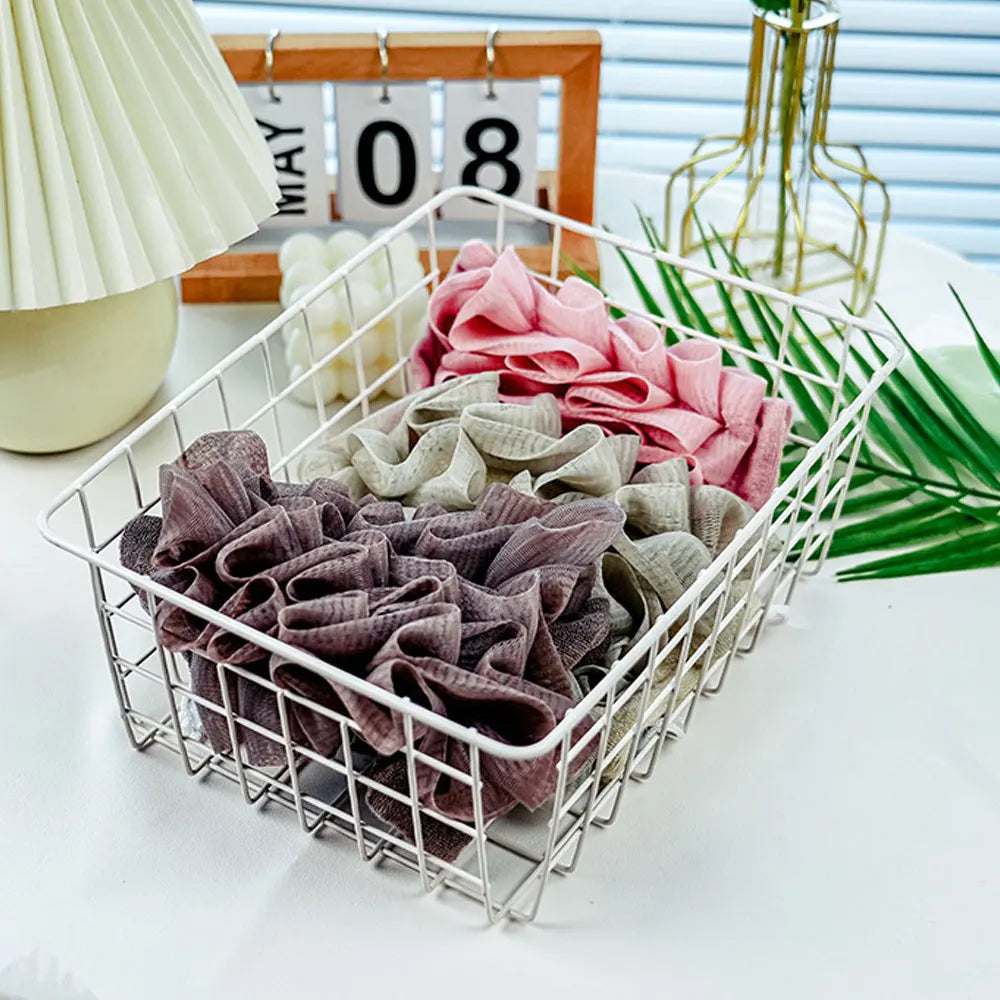 2-In-1 Bath Ball Towel Loofah With Drawstring Closure For Soap Soft Exfoliating Mesh Shower Sponge Skin Care Bathing Tool