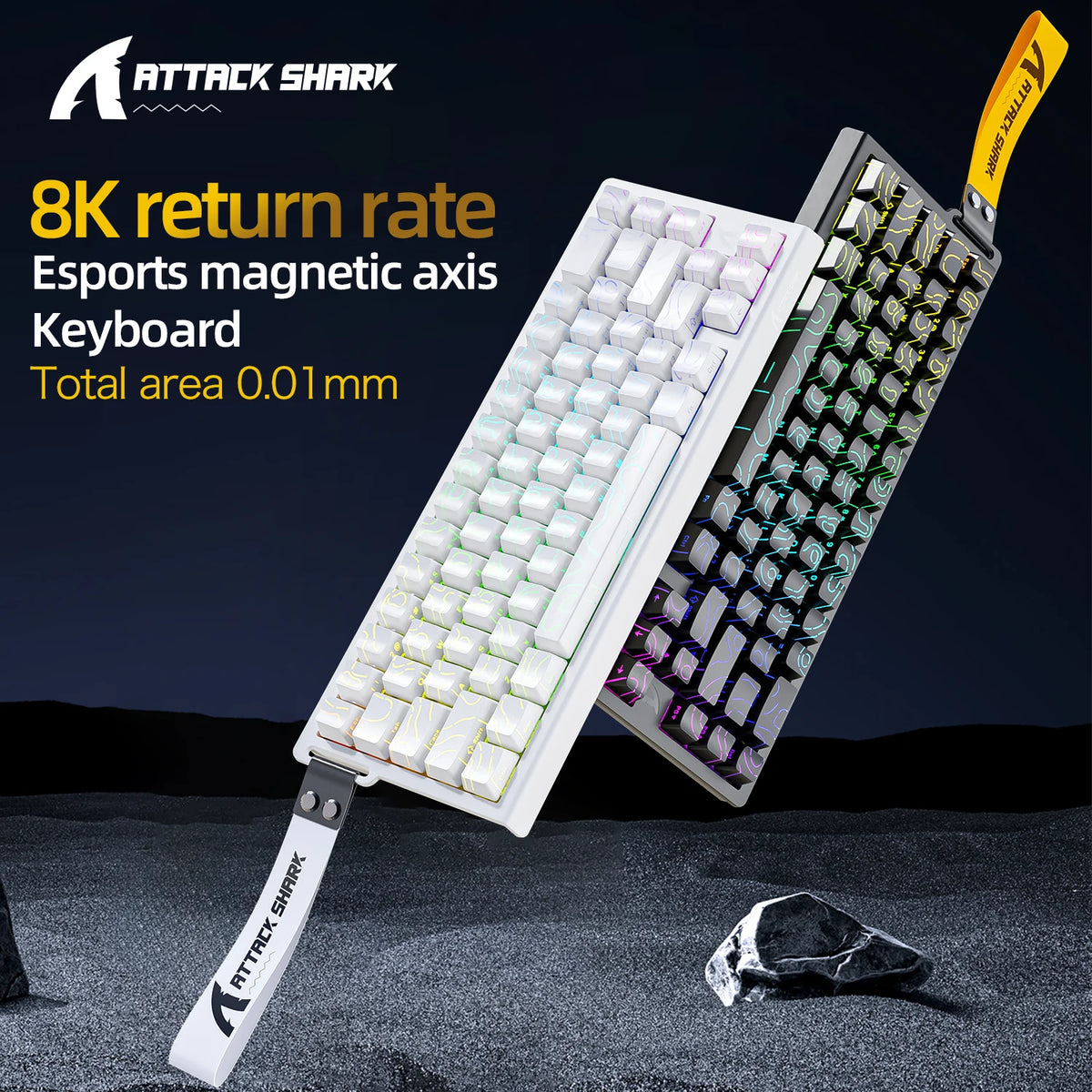 ATTACK SHARK X68HE Mechanical Keyboard Wired 8KHz RGB Backlight 0.01mm Precision 0.125ms Low Latency Magnetic Switch for Windows