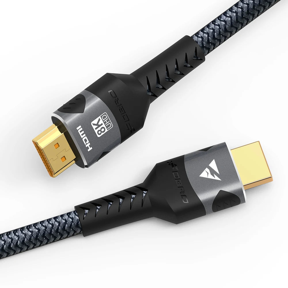 8K HDMI Cable 2.1 48Gbps  High Speed HDMI Braided Cord-4K@120Hz 8K@60Hz, DTS:X, HDCP 2.2 & 2.3, HDR 10 for Compatible Laptop/PS5