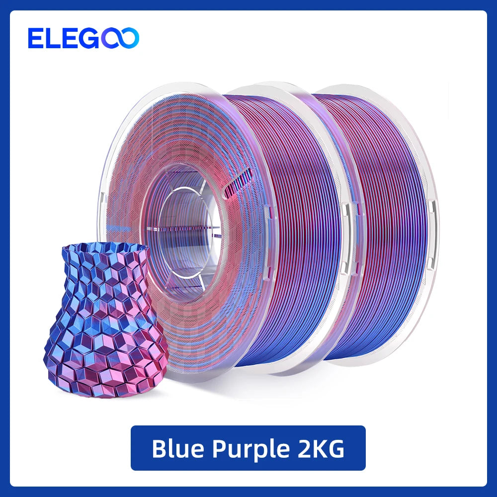 ELEGOO Silk PLA Filament 1.75mm 1KG,3D Printer Filament 1kg Gold Silver Fits for Most FDM 3D Printers