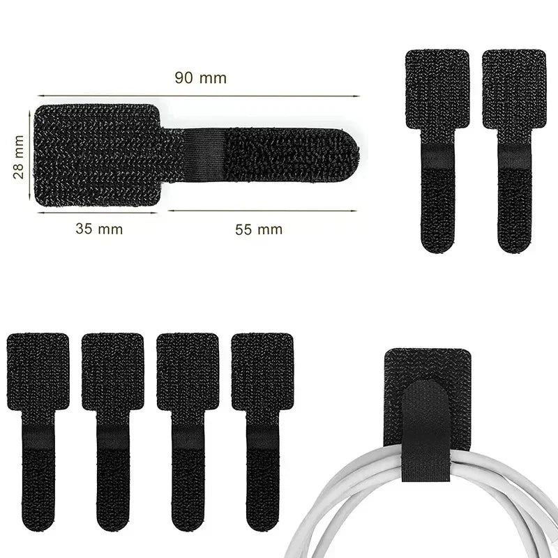 New Reusable Cable Ties Ties Self-Adhesive Power Cord Cable Holder Adjustable Cord Storage Desktop Organiser Manager