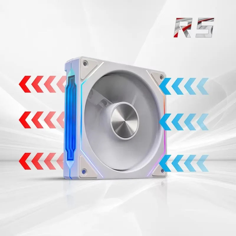 Prism 4CD Pattern Chassis Fan 12CM Cooling Fan, Divine Light Synchronous 5V3Pin RGB Iridescent PWM