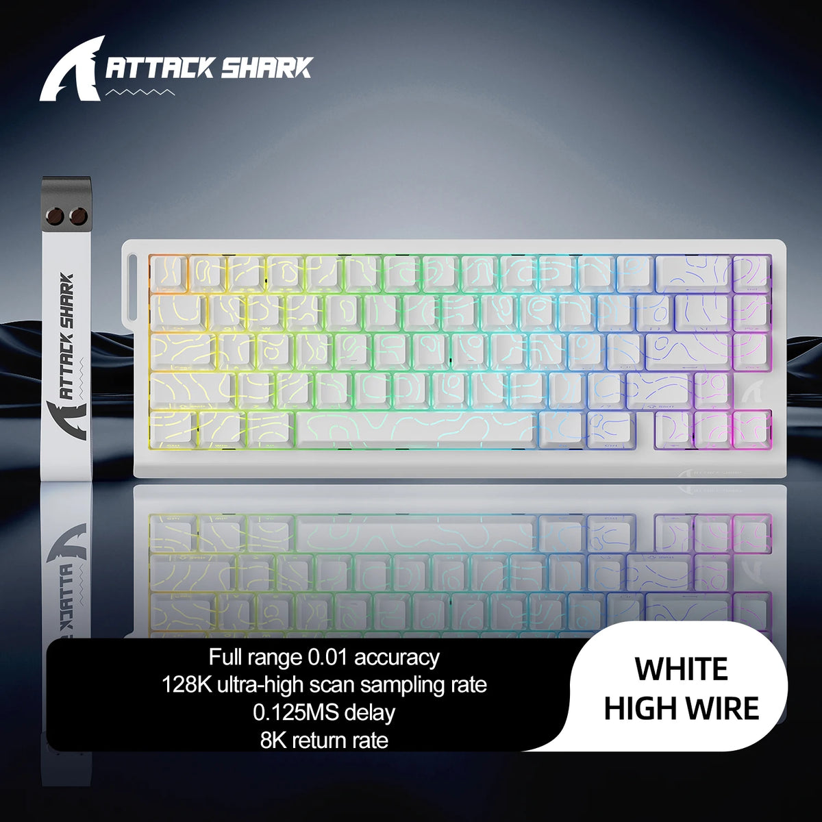 ATTACK SHARK X68HE Mechanical Keyboard Wired 8KHz RGB Backlight 0.01mm Precision 0.125ms Low Latency Magnetic Switch for Windows