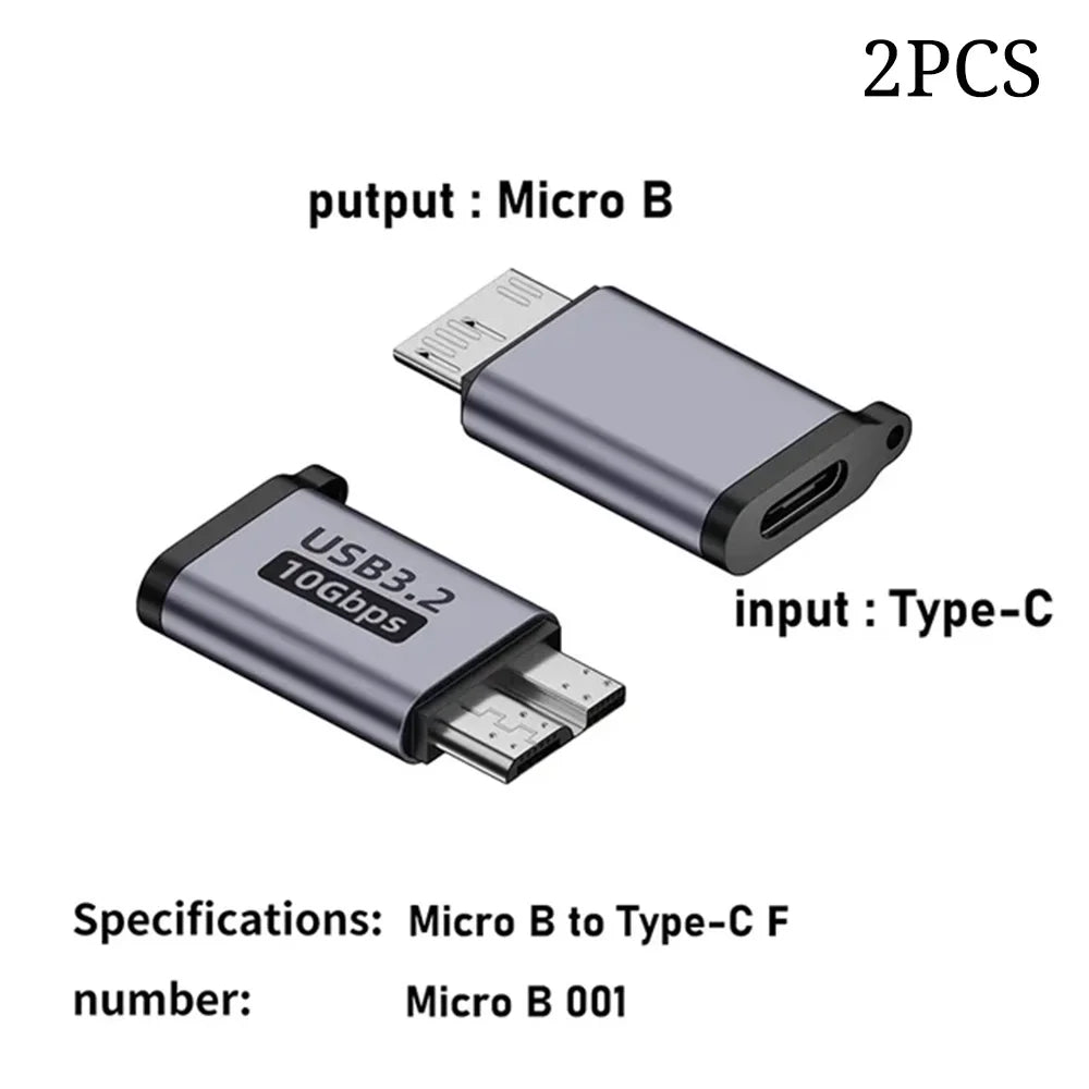Micro B USB C 3.0 Male to Type C Female Adapter Type-C USB3.0 Micro B Connector for External Hard Drive Disk HDD Cable Adapter