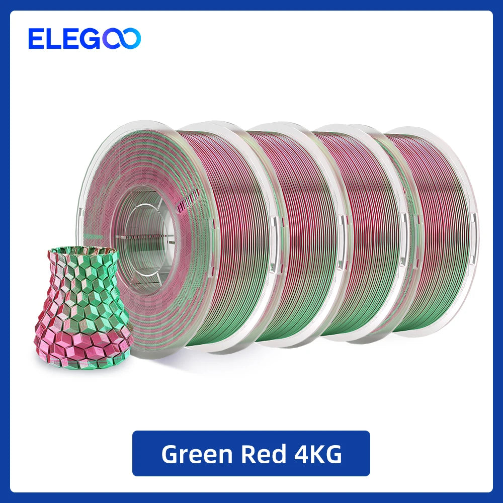 ELEGOO Silk PLA Filament 1.75mm 1KG,3D Printer Filament 1kg Gold Silver Fits for Most FDM 3D Printers